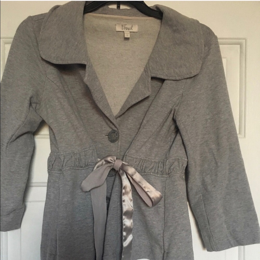 Fossil Blazer/Jacket Gray Small